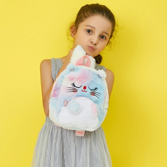 Cute Plush Unicorn Toddler Mini Travel Bag Princess Plush Backpack for Girls 1-6 - Picture 3 of 16